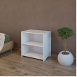 Bed side table with single open adjustable shelf 